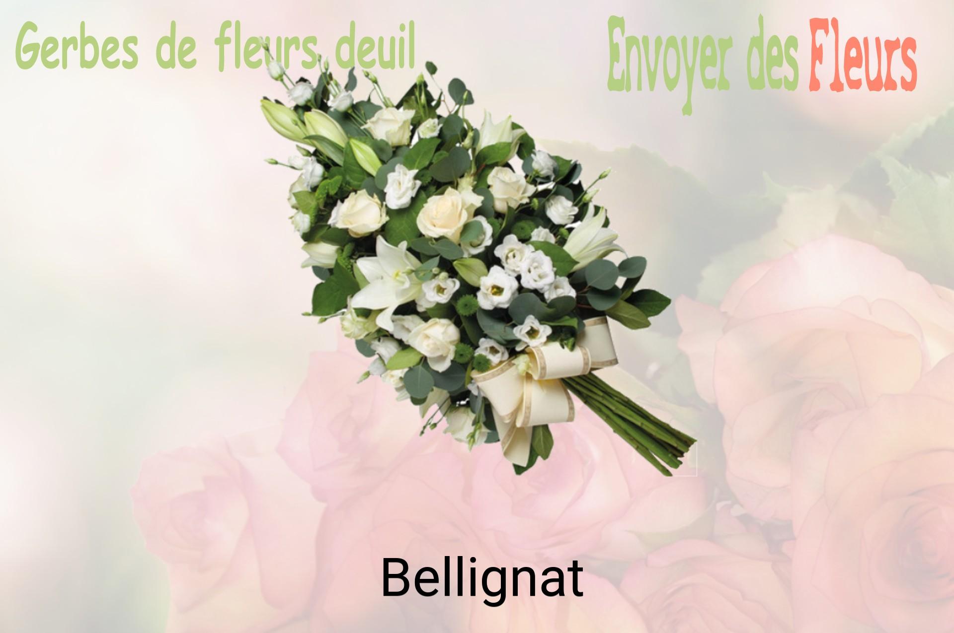 Gerbe de fleurs de deuil livrée à Bellignat